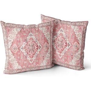 Snylcce Lot de 2 housses de coussin décoratives de style bohème – Motif antique et vintage rose – Motif double face – Pour jardin, canapé, lit – Taie d'oreiller décorative 61 x 61 cm - Publicité Snylcce Lot de 2 housses de coussin décoratives de style bohème – Motif antique et vintage rose – Motif double face – Pour jardin, canapé, lit – Taie d'oreiller décorative 61 x 61 cm - Publicité