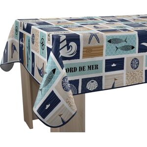 Le linge de Jules Nappe Anti-Taches Bord de mer Rectangle 150 x 300 cm, Bleu, Beige - Publicité Le linge de Jules Nappe Anti-Taches Bord de mer Rectangle 150 x 300 cm, Bleu, Beige - Publicité