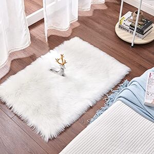 Cumay Peau de Mouton synthétique/Imitation Toison Moquette Décoration Tapis ,Man-Made Luxe Laine Tapis de Canapé Coussin Décorez votre salon et votre chambre (Blanc, 60x90 cm) - Publicité Cumay Peau de Mouton synthétique/Imitation Toison Moquette Décoration Tapis ,Man-Made Luxe Laine Tapis de Canapé Coussin Décorez votre salon et votre chambre (Blanc, 60x90 cm) - Publicité