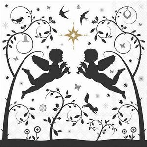 Ambiente Lot de 20 serviettes de table en papier avec motif d'ange sur des vrilles féeriques Idéales également pour le découpage et la technique des serviettes 33 x 33 cm - Publicité Ambiente Lot de 20 serviettes de table en papier avec motif d'ange sur des vrilles féeriques Idéales également pour le découpage et la technique des serviettes 33 x 33 cm - Publicité