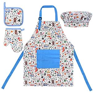 Chstarina Tablier Cuisine Enfant Réglable avec Poches Coton Tablier Barbecue + Chapeau de Chef + Tapis Résistant à La Chaleur pour Cuisson - Publicité Chstarina Tablier Cuisine Enfant Réglable avec Poches Coton Tablier Barbecue + Chapeau de Chef + Tapis Résistant à La Chaleur pour Cuisson - Publicité