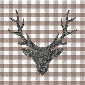 Ambiente Lot de 20 serviettes en papier avec motif tête de cerf sur carreaux marron Idéales également pour le découpage et la technique des serviettes 33 x 33 cm - Publicité Ambiente Lot de 20 serviettes en papier avec motif tête de cerf sur carreaux marron Idéales également pour le découpage et la technique des serviettes 33 x 33 cm - Publicité