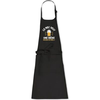 La French Touch Tablier cuisine homme Ce mec veut une bière 100% coton bio Imprimé en France Cadeau Anniversaire Apéro Humour original rigolo (Noir) - Publicité La French Touch Tablier cuisine homme Ce mec veut une bière 100% coton bio Imprimé en France Cadeau Anniversaire Apéro Humour original rigolo (Noir) - Publicité