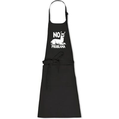 La French Touch Tablier de cuisine No Problama 100% coton bio Imprimé en France Cadeau Animaux Anniversaire Humour original rigolo (Noir) - Publicité La French Touch Tablier de cuisine No Problama 100% coton bio Imprimé en France Cadeau Animaux Anniversaire Humour original rigolo (Noir) - Publicité
