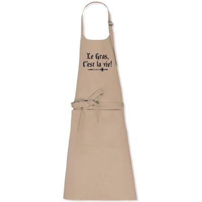La French Touch Tablier humoristique Kaamelott Le gras c'est la vie 100% coton bio Imprimé en France Cadeau Anniversaire Cuisine Film et Série original rigolo (Beige) - Publicité La French Touch Tablier humoristique Kaamelott Le gras c'est la vie 100% coton bio Imprimé en France Cadeau Anniversaire Cuisine Film et Série original rigolo (Beige) - Publicité