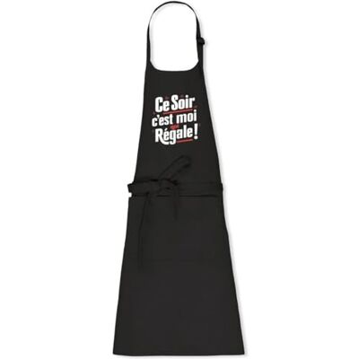 La French Touch Tablier de cuisine C'est moi qui régale 100% coton bio Imprimé en France Cadeau Anniversaire Apéro Cuisine original rigolo (Noir) - Publicité La French Touch Tablier de cuisine C'est moi qui régale 100% coton bio Imprimé en France Cadeau Anniversaire Apéro Cuisine original rigolo (Noir) - Publicité