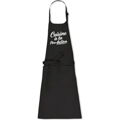 La French Touch Tablier cuisine papa Cuisine à la père-fection 100% coton bio Imprimé en France Cadeau Anniversaire Cuisine Papa original rigolo (Noir) - Publicité La French Touch Tablier cuisine papa Cuisine à la père-fection 100% coton bio Imprimé en France Cadeau Anniversaire Cuisine Papa original rigolo (Noir) - Publicité