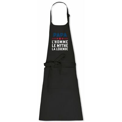 La French Touch Tablier cuisine homme Papa, l'homme le mythe la légende 100% coton bio Imprimé en France Cadeau Anniversaire Papa original rigolo (Noir) - Publicité La French Touch Tablier cuisine homme Papa, l'homme le mythe la légende 100% coton bio Imprimé en France Cadeau Anniversaire Papa original rigolo (Noir) - Publicité