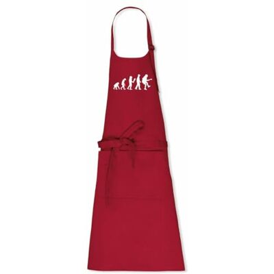 La French Touch Tablier de cuisine Rock Evolution de l'homme 100% coton bio Imprimé en France Cadeau Rock original rigolo (Rouge) - Publicité La French Touch Tablier de cuisine Rock Evolution de l'homme 100% coton bio Imprimé en France Cadeau Rock original rigolo (Rouge) - Publicité