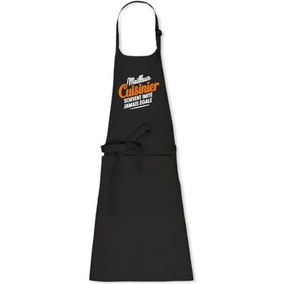La French Touch Tablier cuisine homme Meilleur cuisinier 100% coton bio Confectionné en France Cadeau Anniversaire Cuisine original rigolo - Publicité La French Touch Tablier cuisine homme Meilleur cuisinier 100% coton bio Confectionné en France Cadeau Anniversaire Cuisine original rigolo - Publicité