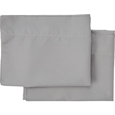 Ensemble de 2 taies d'oreiller en microfibre gris clair - TODOCAMA - Publicité Ensemble de 2 taies d'oreiller en microfibre gris clair - TODOCAMA - Publicité