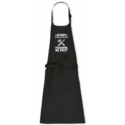 La French Touch Tablier cuisine homme Si papi ne peut pas le réparer 100% coton bio Imprimé en France Cadeau Anniversaire Papy original rigolo (Noir) - Publicité La French Touch Tablier cuisine homme Si papi ne peut pas le réparer 100% coton bio Imprimé en France Cadeau Anniversaire Papy original rigolo (Noir) - Publicité