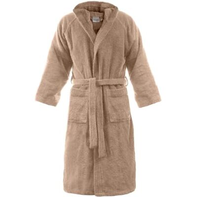 Bassetti Time Peignoir en éponge avec capuche pour homme et femme de 360 g/m², Corde, M - Publicité Bassetti Time Peignoir en éponge avec capuche pour homme et femme de 360 g/m², Corde, M - Publicité