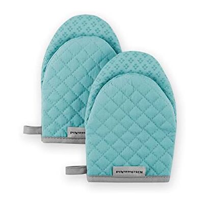 KitchenAid Asteroid Lot de 2 Mini Gants de Cuisine 14 x 20,3 cm Aqua - Publicité KitchenAid Asteroid Lot de 2 Mini Gants de Cuisine 14 x 20,3 cm Aqua - Publicité