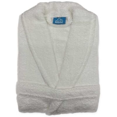 Alpes Blanc Peignoir de bain à col châle 100% Coton éponge 450 g/m² Ultra-absorbant Coupe mixte classique • Doux • Séchage rapide • Pour la douche, le spa ou le sport • 2 poches & ceinture ajustable • Lavable - Publicité Alpes Blanc Peignoir de bain à col châle 100% Coton éponge 450 g/m² Ultra-absorbant Coupe mixte classique • Doux • Séchage rapide • Pour la douche, le spa ou le sport • 2 poches & ceinture ajustable • Lavable - Publicité