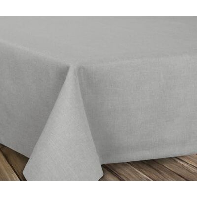 BEAUTEX Nappe en lin infroissable Effet lotus Forme ovale rectangulaire Taille et couleur au choix, Textile, gris clair, Oval 135x180 cm - Publicité BEAUTEX Nappe en lin infroissable Effet lotus Forme ovale rectangulaire Taille et couleur au choix, Textile, gris clair, Oval 135x180 cm - Publicité