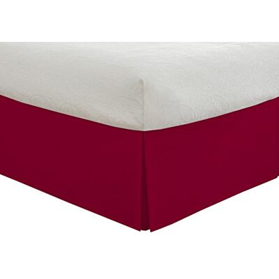 LUX Hotel Cache-sommier plissé Classique de 35,6 cm de Long, pour lit Simple XL, Rouge - Publicité LUX Hotel Cache-sommier plissé Classique de 35,6 cm de Long, pour lit Simple XL, Rouge - Publicité