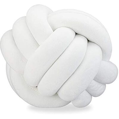 Relaxdays 10025428_49, coussin canapé noué, décoratif, scandinave, Oreiller d’ornement nœud, Ø 25 cm, blanc, polyester, mousse, 25 x 25 x 25 cm - Publicité Relaxdays 10025428_49, coussin canapé noué, décoratif, scandinave, Oreiller d’ornement nœud, Ø 25 cm, blanc, polyester, mousse, 25 x 25 x 25 cm - Publicité
