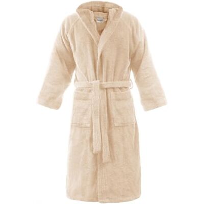 Bassetti Time Peignoir éponge à capuche homme femme 360 g/m², beige, M - Publicité Bassetti Time Peignoir éponge à capuche homme femme 360 g/m², beige, M - Publicité