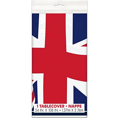Unique 28793 Nappe en Plastique 2,74 m 1,37 m Union Jack Party Multicolore 2,74 x 1,37 m - Publicité Unique 28793 Nappe en Plastique 2,74 m 1,37 m Union Jack Party Multicolore 2,74 x 1,37 m - Publicité