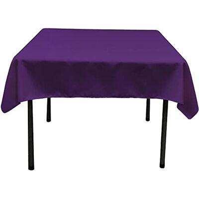 LA Linen Nappe en Polyester Popeline Carrée - Linge de Table - Publicité LA Linen Nappe en Polyester Popeline Carrée - Linge de Table - Publicité
