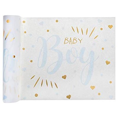 Santex Chemin DE Table INTISSÉ Baby Shower 28CMX5M Bleu - Publicité Santex Chemin DE Table INTISSÉ Baby Shower 28CMX5M Bleu - Publicité