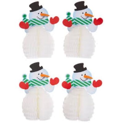 Unique 90340 Lot de 4 Mini Bonhomme de Neige en nid d'abeille - Publicité Unique 90340 Lot de 4 Mini Bonhomme de Neige en nid d'abeille - Publicité