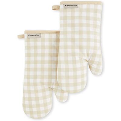 KitchenAid Lot de 2 Gants Chaleur de Cuisine Vichy Milkshake, 17,8 x 33 cm - Publicité KitchenAid Lot de 2 Gants Chaleur de Cuisine Vichy Milkshake, 17,8 x 33 cm - Publicité