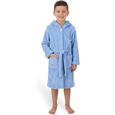 Gräfenstayn Peignoir de Bain Enfant & Adolescent en Polaire avec Bouton et Capuche Certifie OEKO-TEX 100 Peignoir Douillet pour Garcons & Filles (170-176 bleu clair) - Publicité Gräfenstayn Peignoir de Bain Enfant & Adolescent en Polaire avec Bouton et Capuche Certifie OEKO-TEX 100 Peignoir Douillet pour Garcons & Filles (170-176 bleu clair) - Publicité