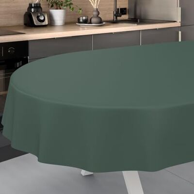 ANRO Nappe en Toile cirée, Lavable, pour Table de Jardin, extérieur, intérieur, Ovale, Bord coupé, Vert Sapin, 180 x 140 cm - Publicité ANRO Nappe en Toile cirée, Lavable, pour Table de Jardin, extérieur, intérieur, Ovale, Bord coupé, Vert Sapin, 180 x 140 cm - Publicité