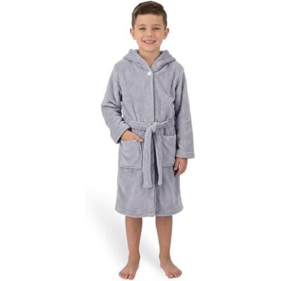 Gräfenstayn Peignoir de Bain Enfant & Adolescent en Polaire avec Bouton et Capuche Certifie OEKO-TEX 100 Peignoir Douillet pour Garcons & Filles (170-176 gris clair) - Publicité Gräfenstayn Peignoir de Bain Enfant & Adolescent en Polaire avec Bouton et Capuche Certifie OEKO-TEX 100 Peignoir Douillet pour Garcons & Filles (170-176 gris clair) - Publicité