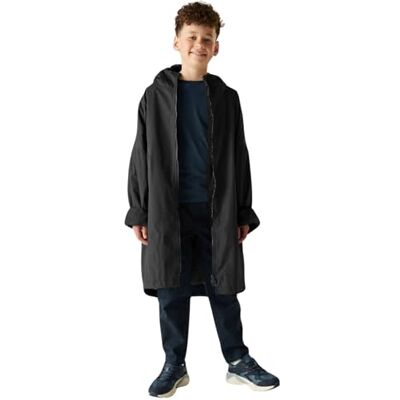 Regatta Peignoir à langer imperméable surdimensionné pour enfants, noir/gris foncé, 9-13 ans - Publicité Regatta Peignoir à langer imperméable surdimensionné pour enfants, noir/gris foncé, 9-13 ans - Publicité