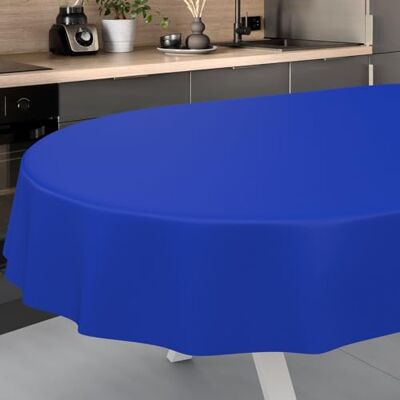 ANRO Nappe en Toile cirée, Lavable, pour Table de Jardin, extérieur, intérieur, Ovale, Bord coupé, Bleue, 220 x 140 cm - Publicité ANRO Nappe en Toile cirée, Lavable, pour Table de Jardin, extérieur, intérieur, Ovale, Bord coupé, Bleue, 220 x 140 cm - Publicité