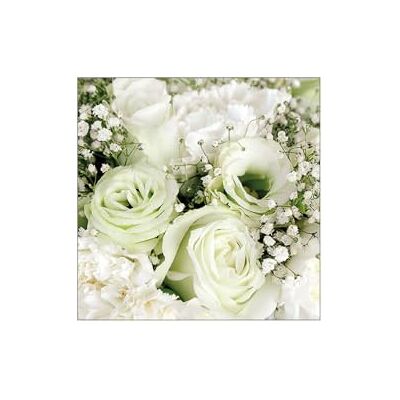 Ambiente Serviettes décorées Roses blanches lot de 20 - Publicité Ambiente Serviettes décorées Roses blanches lot de 20 - Publicité