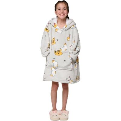 G-HEAT Pull Plaid Enfant Ultra-Doux avec Doublure Sherpa Motif Chat Coupe Oversized Confortable Tenue Cocooning pour Filles et Garçons Idéal Maison, Jeux et Camping - Publicité G-HEAT Pull Plaid Enfant Ultra-Doux avec Doublure Sherpa Motif Chat Coupe Oversized Confortable Tenue Cocooning pour Filles et Garçons Idéal Maison, Jeux et Camping - Publicité