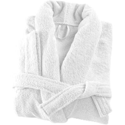 LINANDELLE Peignoir coton éponge col chale éponge PREMIUM - Publicité LINANDELLE Peignoir coton éponge col chale éponge PREMIUM - Publicité