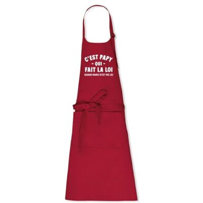 La French Touch Tablier homme humour C'est papy qui fait la loi 100% coton bio Imprimé en France Cadeau Anniversaire Humour Papy original rigolo (Rouge) - Publicité La French Touch Tablier homme humour C'est papy qui fait la loi 100% coton bio Imprimé en France Cadeau Anniversaire Humour Papy original rigolo (Rouge) - Publicité