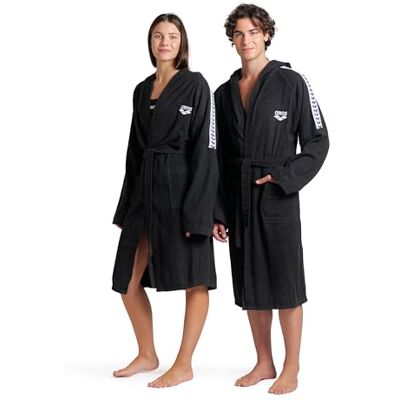 ARENA Team Stripe Unisex Bathrobe with Tie Belt and Pockets Soft Warm Robe Peignoir, Noir/Blanc, M Mixte - Publicité ARENA Team Stripe Unisex Bathrobe with Tie Belt and Pockets Soft Warm Robe Peignoir, Noir/Blanc, M Mixte - Publicité