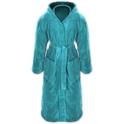 Gräfenstayn® Peignoir de bain à capuche en polaire douce Hommes & Femmes Tailles S-XXXL Différents coloris Polaire flanelle (S, Turquoise) - Publicité Gräfenstayn® Peignoir de bain à capuche en polaire douce Hommes & Femmes Tailles S-XXXL Différents coloris Polaire flanelle (S, Turquoise) - Publicité