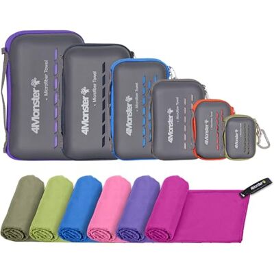 4Monster Serviette de Voyage en Microfibre à séchage Rapide, légère, Ultra Douce, Super absorbante et compacte pour Le Sport, la Plage, Le Yoga, la Natation, la randonnée - Publicité 4Monster Serviette de Voyage en Microfibre à séchage Rapide, légère, Ultra Douce, Super absorbante et compacte pour Le Sport, la Plage, Le Yoga, la Natation, la randonnée - Publicité