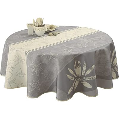 Le linge de Jules Nappe Anti-Taches Lotus Ecru Ovale 150 x 240 cm - Publicité Le linge de Jules Nappe Anti-Taches Lotus Ecru Ovale 150 x 240 cm - Publicité
