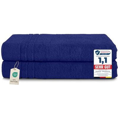 KOMFORTEC Bleu Marine 80x200 cm Serviettes en Coton - Grand, Doux, Séchage Rapide - Publicité KOMFORTEC Bleu Marine 80x200 cm Serviettes en Coton - Grand, Doux, Séchage Rapide - Publicité