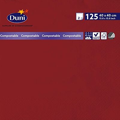 Duni 178986 2 plis Serviettes en papier, 40 cm x 40 cm, Bordeaux (lot de 1250) - Publicité Duni 178986 2 plis Serviettes en papier, 40 cm x 40 cm, Bordeaux (lot de 1250) - Publicité