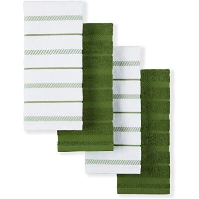 KitchenAid Albany Lot de 4 torchons de Cuisine, Coton, Vert Matcha/Blanc, 40,6 x 66 cm - Publicité KitchenAid Albany Lot de 4 torchons de Cuisine, Coton, Vert Matcha/Blanc, 40,6 x 66 cm - Publicité