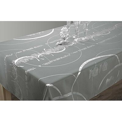Le linge de Jules Nappe Shiny Entretien Facile Gris Clair Taille : Rectangle 150x300 cm - Publicité Le linge de Jules Nappe Shiny Entretien Facile Gris Clair Taille : Rectangle 150x300 cm - Publicité