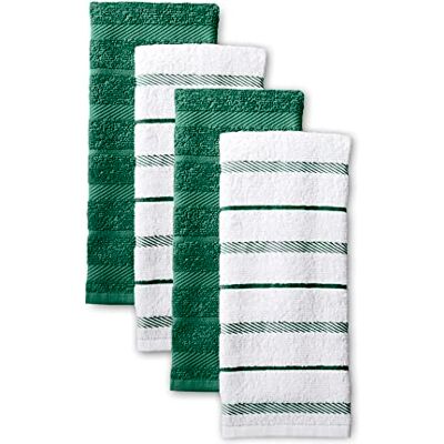 KitchenAid Albany Lot de 4 torchons de Cuisine, Vert Palmier Galets, Blanc, 40,6 x 66 cm - Publicité KitchenAid Albany Lot de 4 torchons de Cuisine, Vert Palmier Galets, Blanc, 40,6 x 66 cm - Publicité