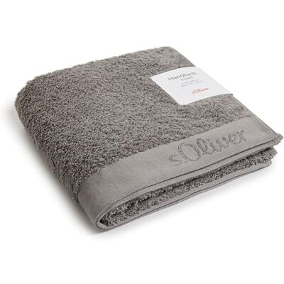 s.Oliver Serviette en coton doux 50 x 100 cm Gris Éponge Serviette de toilette de qualité supérieure, anthracite, Oeko-Tex® et 100 % coton, 600 g/m², crochet de suspension et lavable - Publicité s.Oliver Serviette en coton doux 50 x 100 cm Gris Éponge Serviette de toilette de qualité supérieure, anthracite, Oeko-Tex® et 100 % coton, 600 g/m², crochet de suspension et lavable - Publicité
