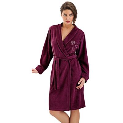 DOROTA Souple Peignoir Femme Tendance avec Poches et Ceinture, Bordeaux, XXL (46) - Publicité DOROTA Souple Peignoir Femme Tendance avec Poches et Ceinture, Bordeaux, XXL (46) - Publicité