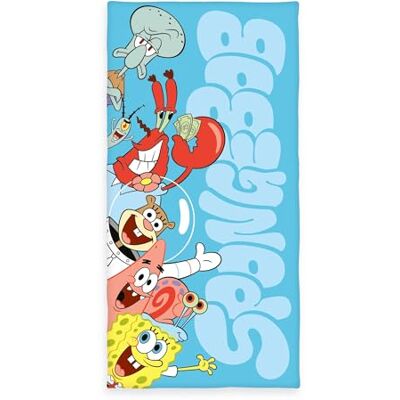 Herding Serviette de Bain Bob l'Éponge, 75 x 150 cm, Petite Serviette Douce pour Enfants pour le Bain et la Plage, 100 % Coton - Publicité Herding Serviette de Bain Bob l'Éponge, 75 x 150 cm, Petite Serviette Douce pour Enfants pour le Bain et la Plage, 100 % Coton - Publicité