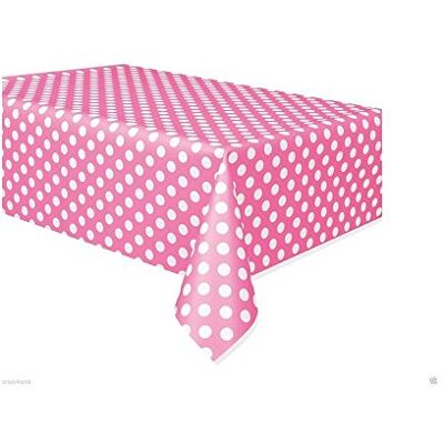 Unique Party 50265 Nappe Plastique à Pois 2,74 x 1,37 m Rose Vif - Publicité Unique Party 50265 Nappe Plastique à Pois 2,74 x 1,37 m Rose Vif - Publicité
